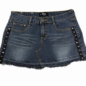 Abbey Dawn By Avril Lavigne Jeans Rock Grunge Sz 7 Rare Vintage Studded Raw Hem